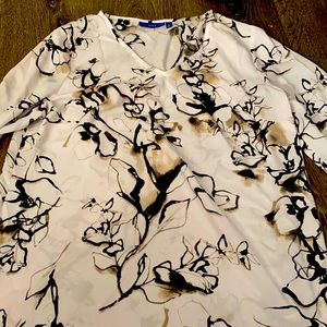 White and black blouse